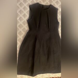 COS linen women’s black a line sleeveless dress size 6 with metal details